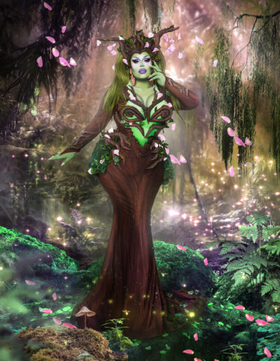 Eve6000 posing demurely in a magical woodland outfit.